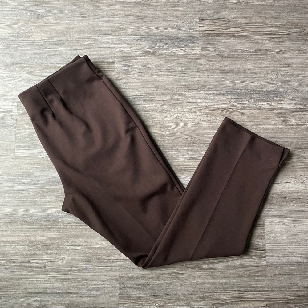 ADRIENNE VITTADINI BROWN ANKLE STRAIGHT LEG PANTS